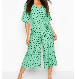 Kimono Sleeve Polka Dot Jumpsuit